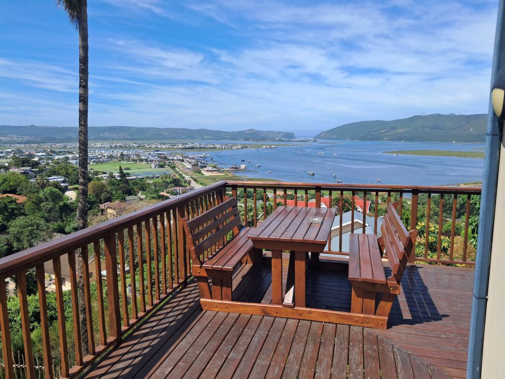 View over Knysna and the lagoon from the deck at Knysna Paradise